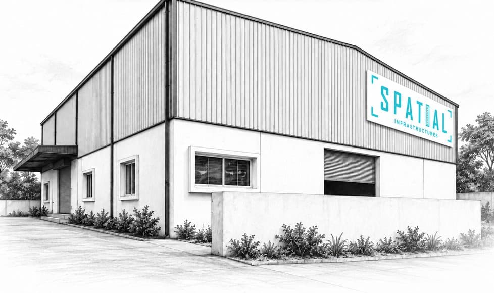 Illustration of the Spatial Infrastructures factory building