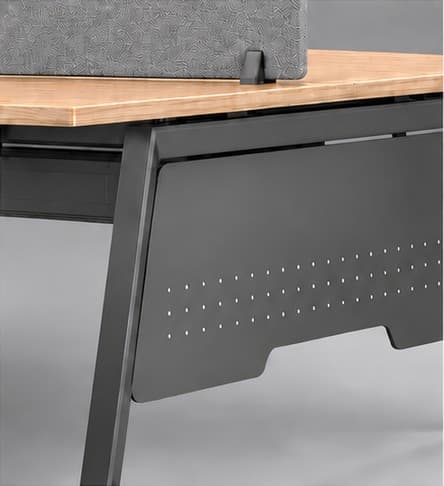 Vertex Bench perforated frame detail